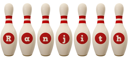 Ranjith bowling-pin logo