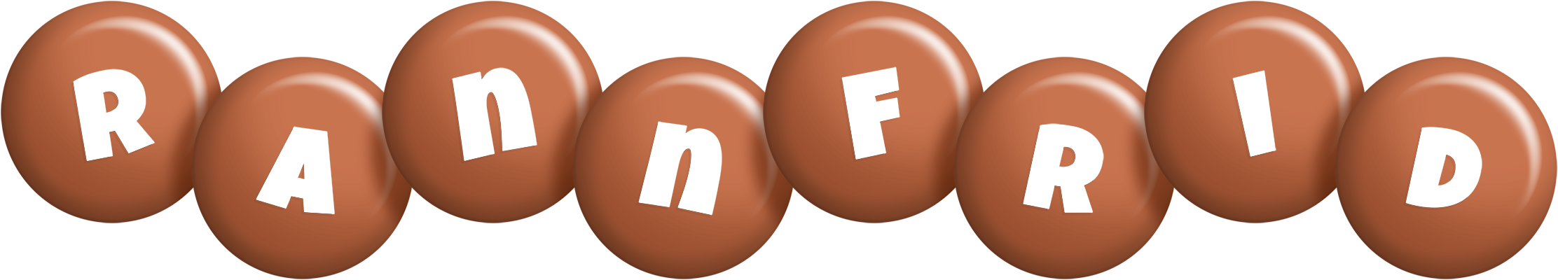 Rannfrid candy-brown logo