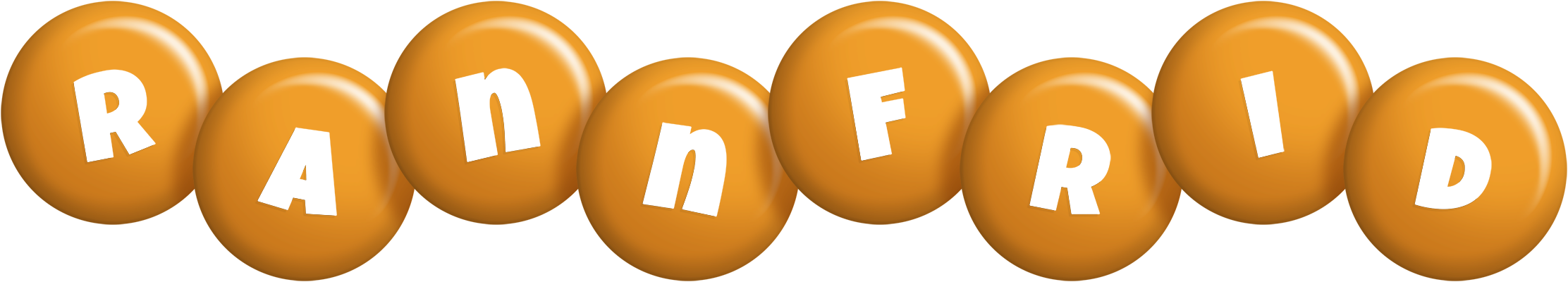 Rannfrid candy-orange logo