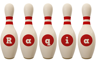 Raqia bowling-pin logo