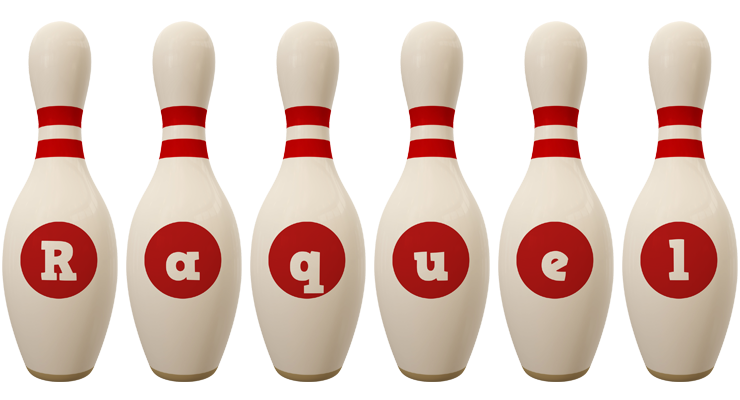 Raquel bowling-pin logo