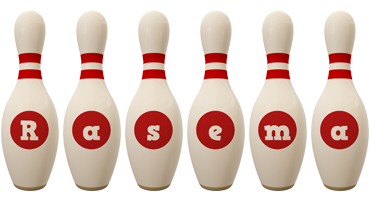 Rasema bowling-pin logo