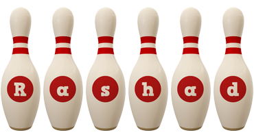 Rashad bowling-pin logo