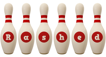 Rashed bowling-pin logo