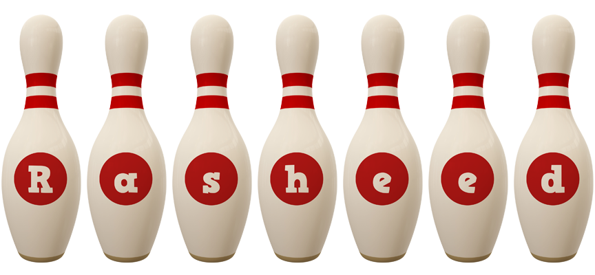 Rasheed bowling-pin logo