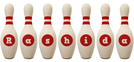 Rashida bowling-pin logo