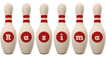 Rasima bowling-pin logo