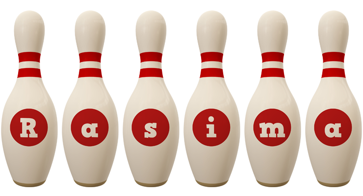 Rasima bowling-pin logo
