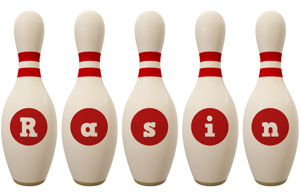 Rasin bowling-pin logo