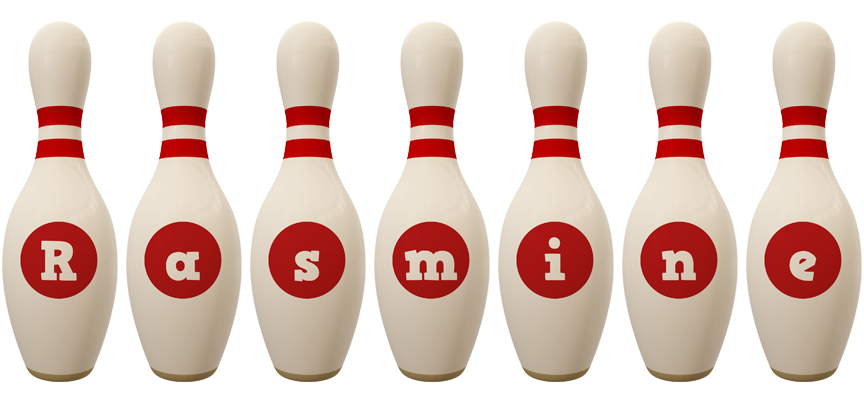 Rasmine bowling-pin logo