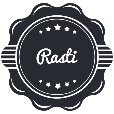 Rasti badge logo
