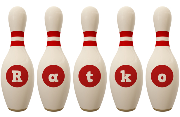 Ratko bowling-pin logo