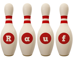 Rauf bowling-pin logo