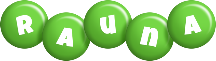 Rauna candy-green logo