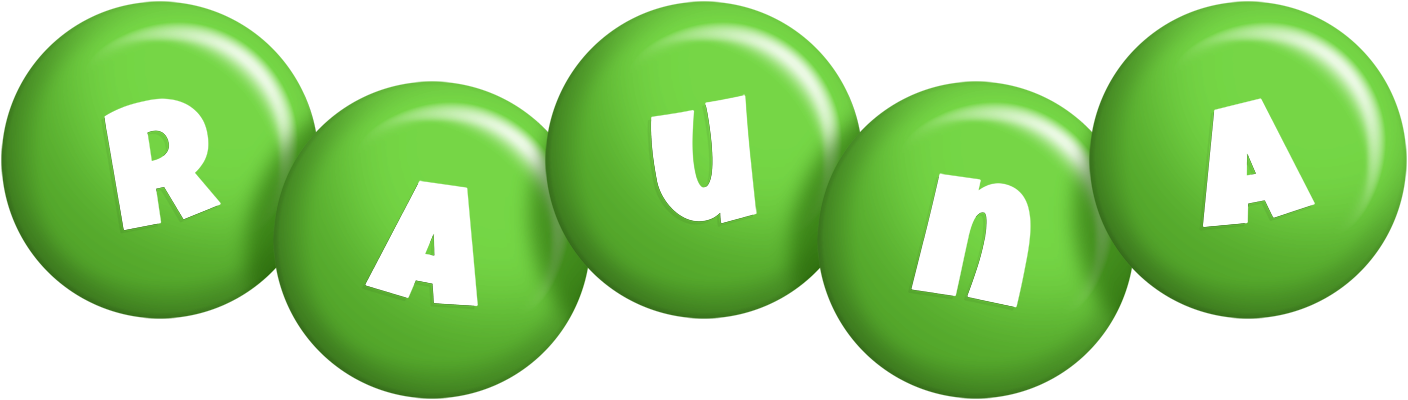 Rauna candy-green logo