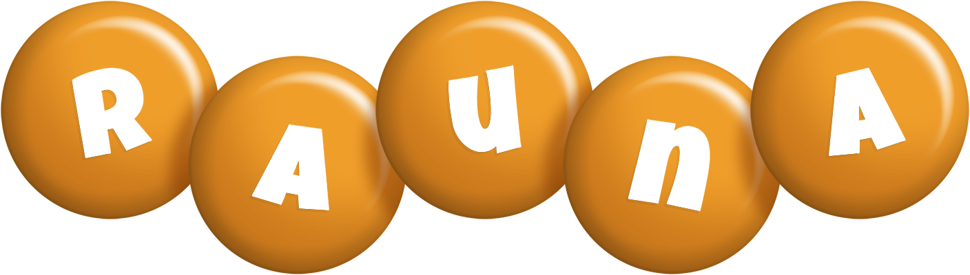 Rauna candy-orange logo