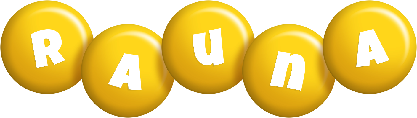 Rauna candy-yellow logo