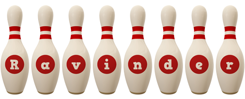 Ravinder bowling-pin logo