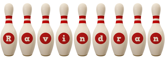 Ravindran bowling-pin logo