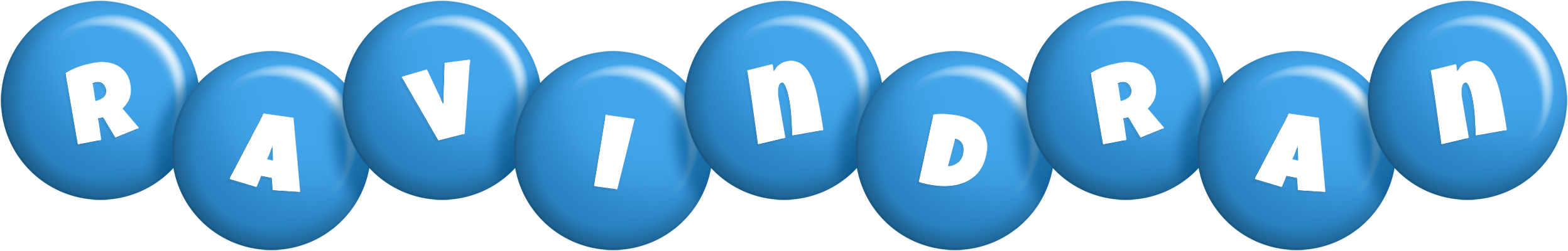 Ravindran candy-blue logo