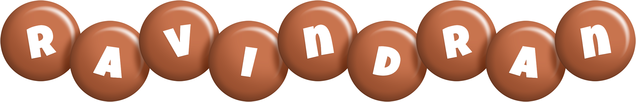 Ravindran candy-brown logo