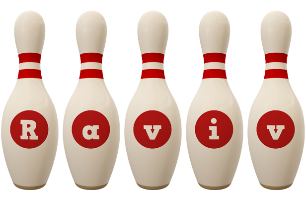 Raviv bowling-pin logo