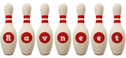 Ravneet bowling-pin logo