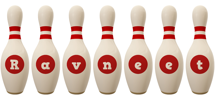 Ravneet bowling-pin logo