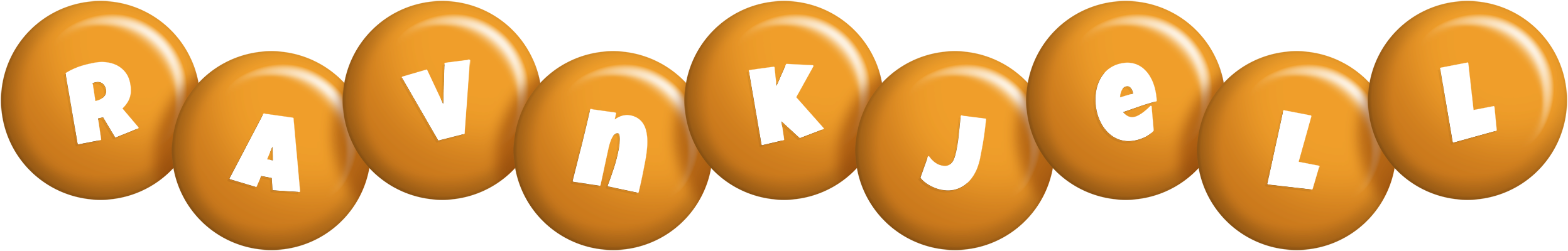 Ravnkjell candy-orange logo