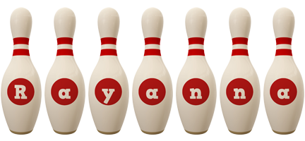 Rayanna bowling-pin logo