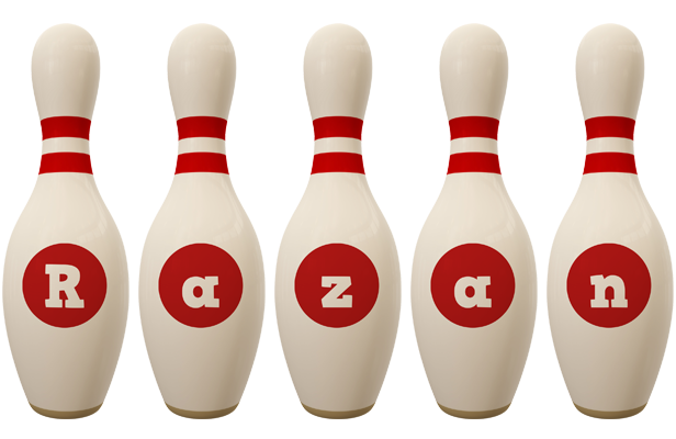 Razan bowling-pin logo