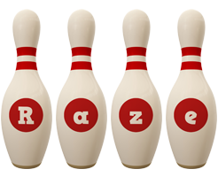 Raze bowling-pin logo