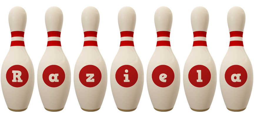 Raziela bowling-pin logo