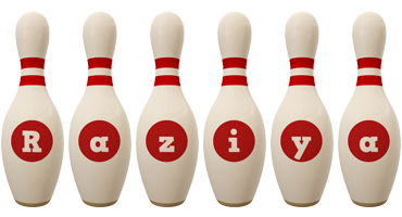 Raziya bowling-pin logo