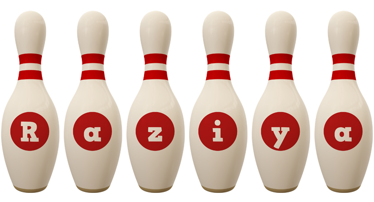 Raziya bowling-pin logo