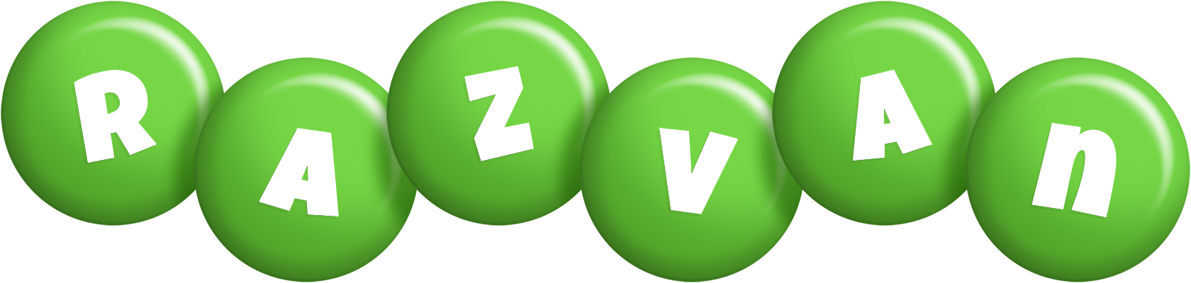 Razvan candy-green logo