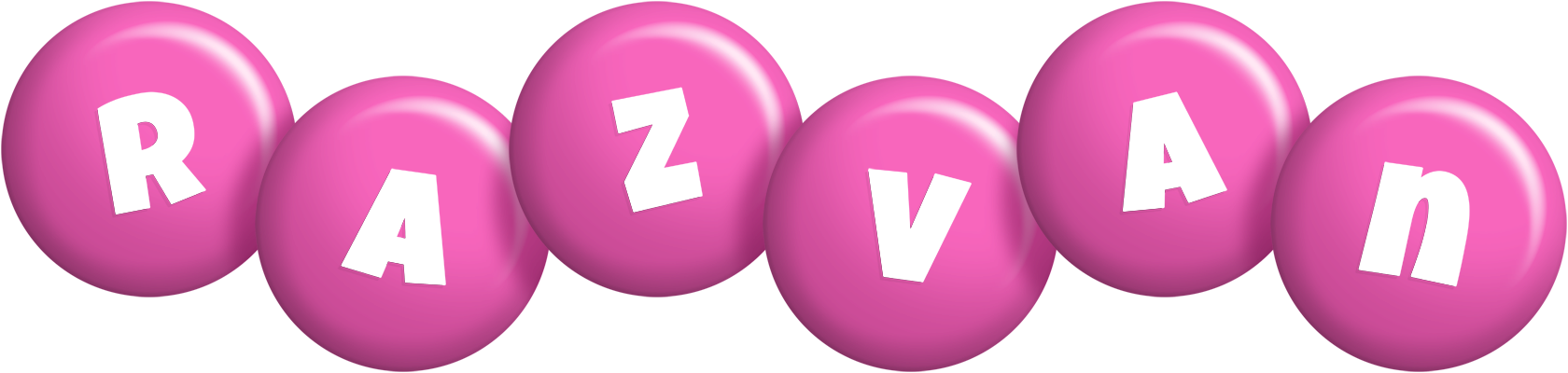 Razvan candy-pink logo