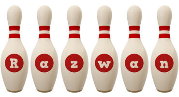 Razwan bowling-pin logo