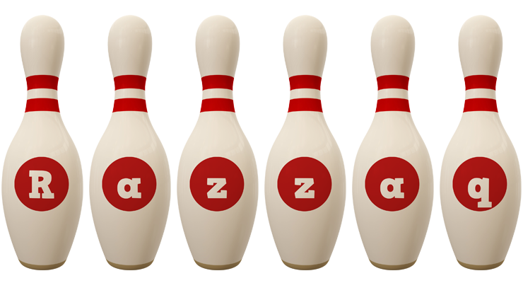 Razzaq bowling-pin logo
