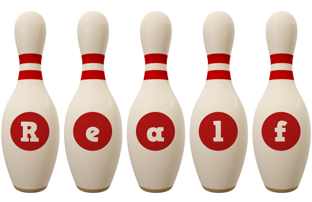 Realf bowling-pin logo