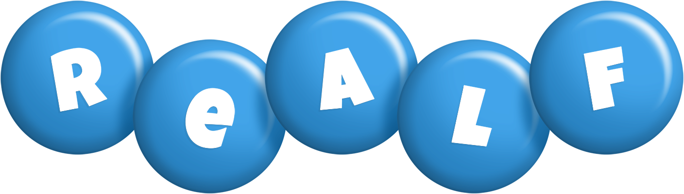 Realf candy-blue logo