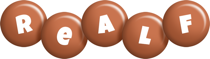 Realf candy-brown logo