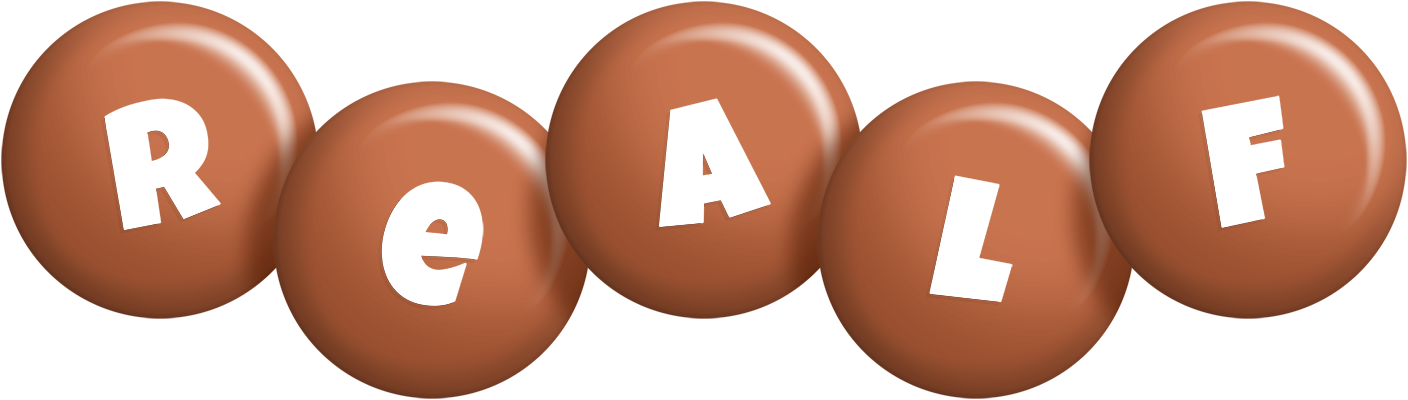 Realf candy-brown logo