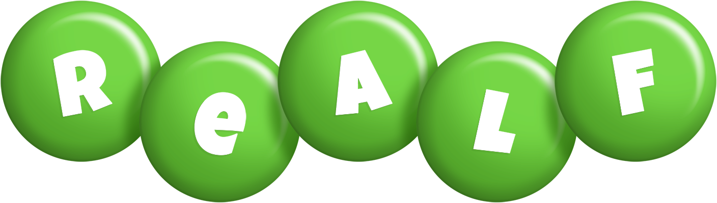 Realf candy-green logo