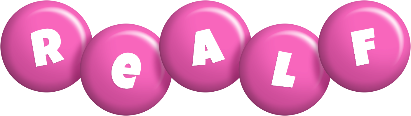 Realf candy-pink logo