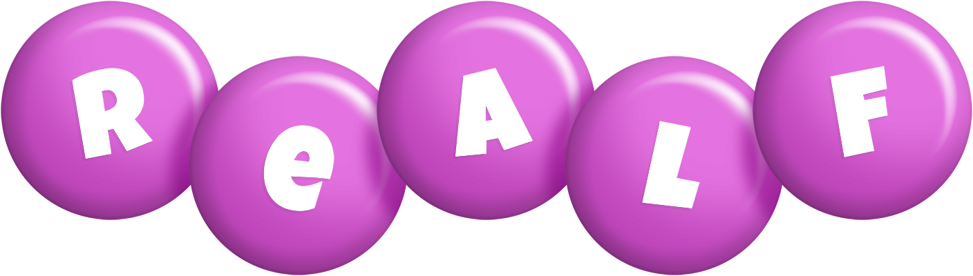 Realf candy-purple logo