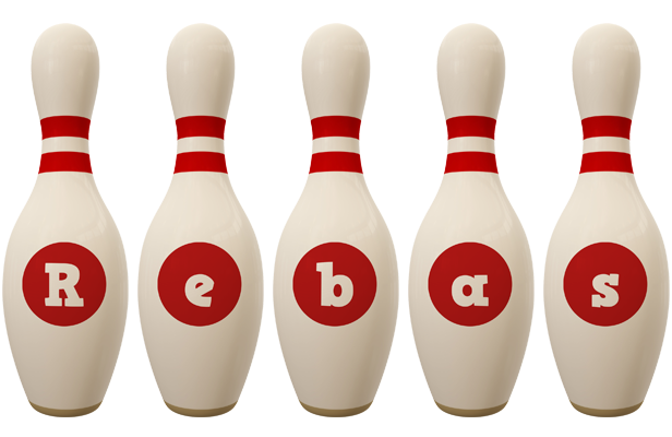Rebas bowling-pin logo