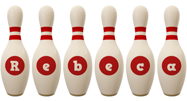 Rebeca bowling-pin logo