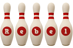 Rebel bowling-pin logo