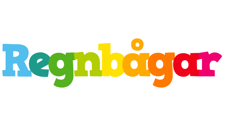 REGNBÅGAR logo effect. Colorful text effects in various flavors. Customize your own text here: https://www.textgiraffe.com/logos/rainbows/